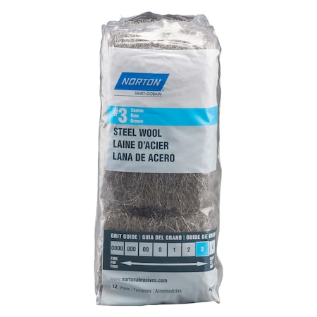 Norton Abrasives Norton 3 Grade Coarse Steel Wool Pad 12 pk 07660768118